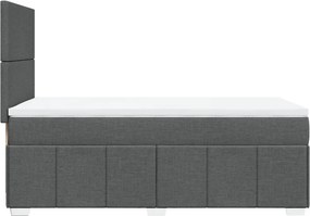 vidaXL Κρεβάτι Boxspring με Στρώμα Σκούρο Γκρι 100x200 εκ. Υφασμάτινο