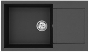 Helika Tesa SQT 104 Ένθετος Γρανιτένιος Νεροχύτης Μ86xΠ50cm Μαύρος