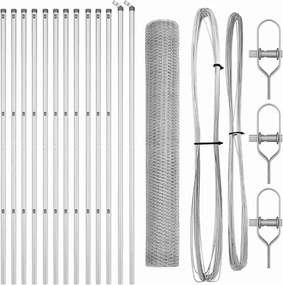 vidaXL Στύλος Περιφράξεων Ασημί 25 x 1,2 μ (13 mm πλέγμα) Ατσάλι