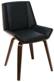 Καρέκλα Numan Ε7511,1 52x53x80cm Wallnut-Black Ξύλο,Τεχνόδερμα