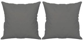 vidaXL Καναπές Διθέσιος Σκ. Γκρι 140 εκ. Ύφασμα Μικροϊνών με Μαξιλάρια