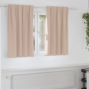 vidaXL Κουρτίνες με κουρτίνες 2 pcs Taupe Πολυεστέρας