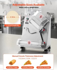 VEVOR 14 Inch Pizza Dough Roller Sheeter Automatic Commercial Dough Press 370W