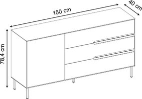 Μπουφές Arch Megapap χρώμα sandstone 150x40x78,4εκ.