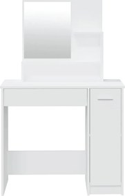 vidaXL Μπουντουάρ με Καθρέφτη Λευκό 86,5 x 35 x 136 εκ.