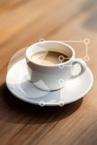 Σετ των 2 Intra Συλλεκτικό Ξύλινο Παζλ Plywood  4mm - Φλιτζάνι καφέ σε ξύλινο τραπέζι Σε Ξύλινο Κουτί - Διαστάσεις: 10x10 cm – 25 κομμάτια