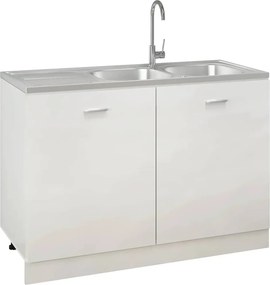 vidaXL Νεροχύτης Διπλή Γούρνα Ασημί 1200x500x155 χιλ. Ανοξείδ. Ατσάλι