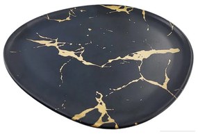 Πιάτο Σκαληνό  Μελαμίνης Μαύρο Χρυσό M618262-HJ  22x18cm