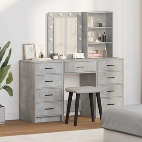 vidaXL Τραπέζι περιποίησης με συρτάρι 3 pcs Γκρι 40 x 41 x 135 εκ.