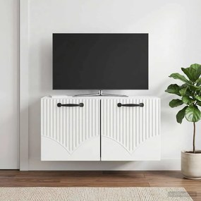 VidaXL Τοποθετούμενος στον τοίχο τηλεοπτικός ερμάριος Γυαλιστερό Λευκό