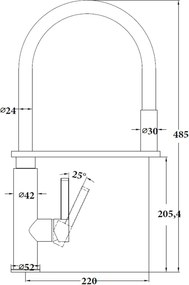 Sparke Berra 01 Chrome - Μπαταρία Κουζίνας με Εύκαμπτο Ντους