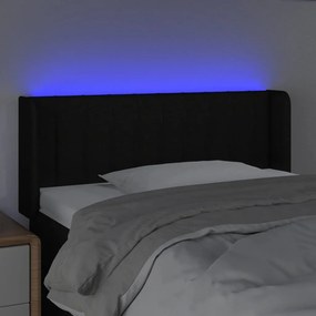 vidaXL Κεφαλάρι Κρεβατιού LED Μαύρο 93x16x78/88 εκ. Υφασμάτινο