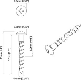 vidaXL Βίδα 12 pcs Ασημί 9,8 x 35 mm Σίδερο