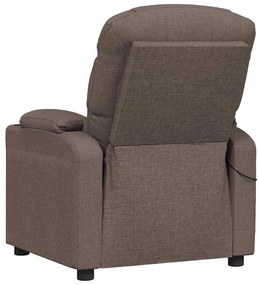 vidaXL Πολυθρόνα Μασάζ Taupe Υφασμάτινη