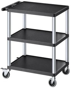 VEVOR 3-shelf Utility Cart 300 lbs 27.6 x 18.1-inch Service Cart with Wheels