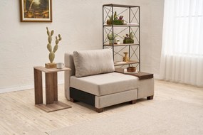 1-Seat Sofa-Bed Perenna Linen Right - Cream Cream