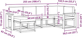 vidaXL Σειρά Καναπέ Εξωτερικού 6 pcs Λευκό και Μπεζ Πολυεστέρας