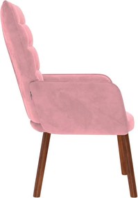 vidaXL Πολυθρόνα Relax Ροζ Βελούδινη