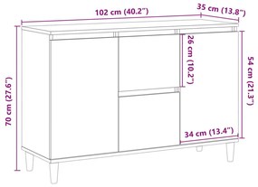 Ραφιέρα Όψη Παλαιού Ξύλου 102x35x70 εκ. Επεξεργασμένο Ξύλο - Καφέ