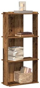Βιβλιοθήκη 3 επιπέδων Παλιό Ξύλο 60x30x120 cm Ξύλινη κατασκευή