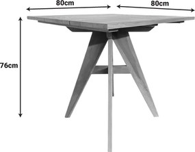 Τραπέζι Cadrada pakoworld teak ξύλο σε φυσική απόχρωση 80x80x76εκ