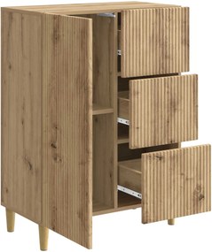 vidaXL Πλαϊνό γραφείο Artisan Δρυς 66 x 34,5 x 90 εκ