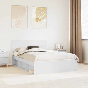 vidaXL Σκελετός Κρεβατιού Λευκό 150 x 200 cm Στερεά ξυλεία πεύκου