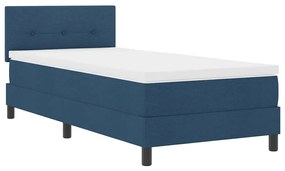 vidaXL Κρεβάτι με ελατήρια με στρώμα Μπλε 90 x 200 cm ύφασμα