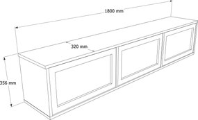 Έπιπλο Τηλεόρασης Δρυς CROAME 180x32x35.6