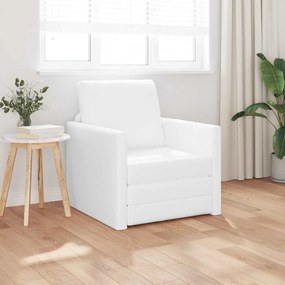 vidaXL Καναπές-Κρεβάτι Λευκό 74 x 77 x 81 εκ. Τεχνητό δέρμα