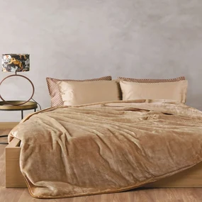 Κουβέρτα Bella 28 Honey Gold Kentia Υπέρδιπλo 220x240cm Πολυέστερ