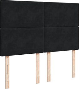 vidaXL Κρεβάτι Boxspring με Στρώμα Μαύρο 140x200 εκ. Βελούδινο