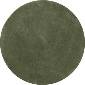 vidaXL Rug HUARTE Green Ø 100 cm 100% Polyester Επίπεδος