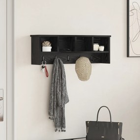 vidaXL Τοίχου Κρεμάστρα Μαύρη δρυς 75 x 16 x 26 εκ Επεξεργασμένο ξύλο