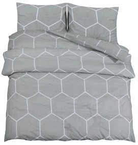 vidaXL Σετ Παπλωματοθήκης Γκρι 220 x 240 εκ. Βαμβακερό