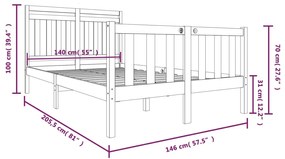 ΠΛΑΙΣΙΟ ΚΡΕΒΑΤΙΟΥ 140X200 ΕΚ. ΑΠΟ ΜΑΣΙΦ ΞΥΛΟ ΠΕΥΚΟΥ 3100958