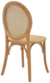 Καρέκλα Camil φυσικό ξύλο οξιάς-φυσικό rattan 45x50x94εκ 45x50x94 εκ.