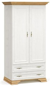 Ντουλάπα Jaden δίφυλλη golden oak-λευκό antique 101x62x197,5εκ 101x62x197.5 εκ.