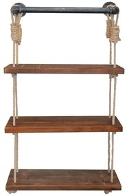 Ραφιέρα Τοίχου 792EVL2667 60x14x120cm Walnut-Black