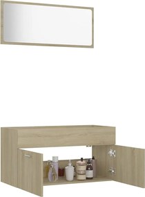 vidaXL Σετ Επίπλων Μπάνιου 2 Τεμαχίων Sonoma Δρυς από Επεξ. Ξύλο