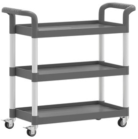 vidaXL Τροχήλατη Βάση 3 Επιπέδων Γκρι 77 x 34 x 72 εκ. από Αλουμίνιο
