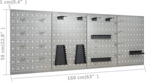 vidaXL Πάγκος Εργασίας με Τέσσερα Πάνελ Τοίχου