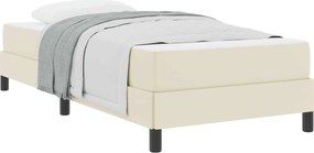vidaXL Σκελετός Κρεβατιού με στρώμα Κρεμ 100 x 200 cm ύφασμα