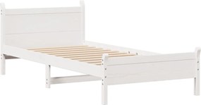 vidaXL Σκελετός Κρεβ. Χωρίς Στρώμα Λευκό 75x190 εκ Μασίφ Πεύκο