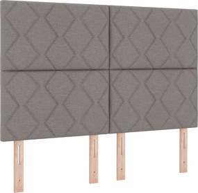 vidaXL Κρεβάτι box spring με στρώμα Taupe 140 x 200 cm Ύφασμα