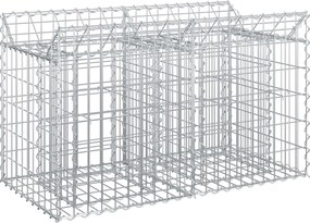 vidaXL Ανασηκωμένο κρεβάτι gabion Ασημί