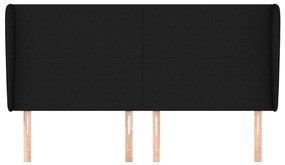 Κεφαλάρι με Πτερύγια Μαύρο 183x23x118/128 εκ. Υφασμάτινο 3117692