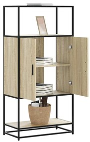 Highboard Δρυς sonoma 68x35x139 cm Επεξεργασμένο ξύλο μέταλλο - Καφέ