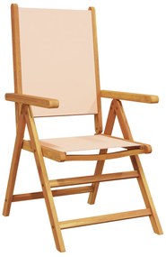 vidaXL Σετ Εξωτερικής Τραπεζαρίας 7 pcs Μπεζ 6-Ατόμων Ξύλο και Ύφασμα