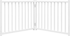vidaXL Διαχωριστικό Σκύλων Πτυσσόμενο 2 Πάνελ Λευκό 160 εκ Μασίφ Ελάτη